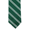 Grenadine Neck Tie in Green with White Stripes by Res Ipsa - Country Club Prep