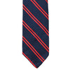 Grenadine Neck Tie in Navy with Red Stripes by Res Ipsa - Country Club Prep