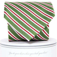 Holiday Stripes Tie in Green by Collared Greens - Country Club Prep