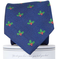 Holly Jolly Tie in Navy by Collared Greens - Country Club Prep