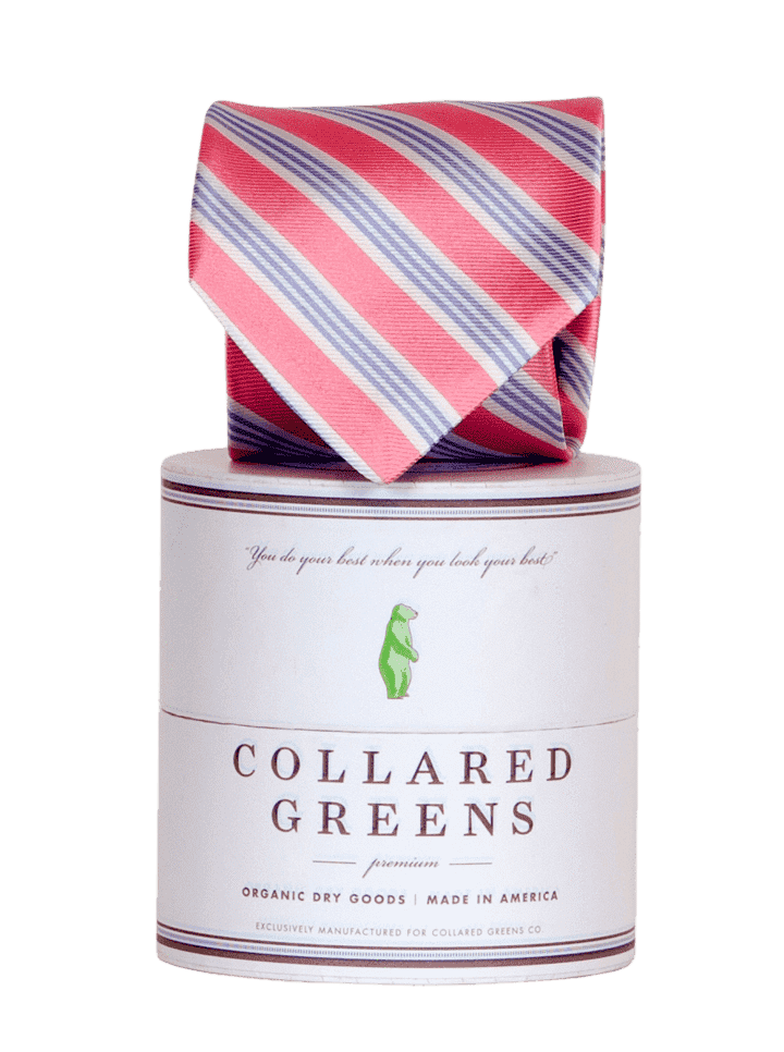 Homestead Tie in Pink and Blue by Collared Greens - Country Club Prep