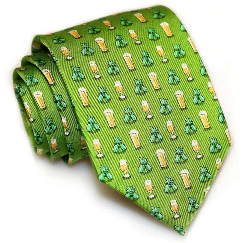 Hoppy Hour Necktie in Lime by Bird Dog Bay - Country Club Prep