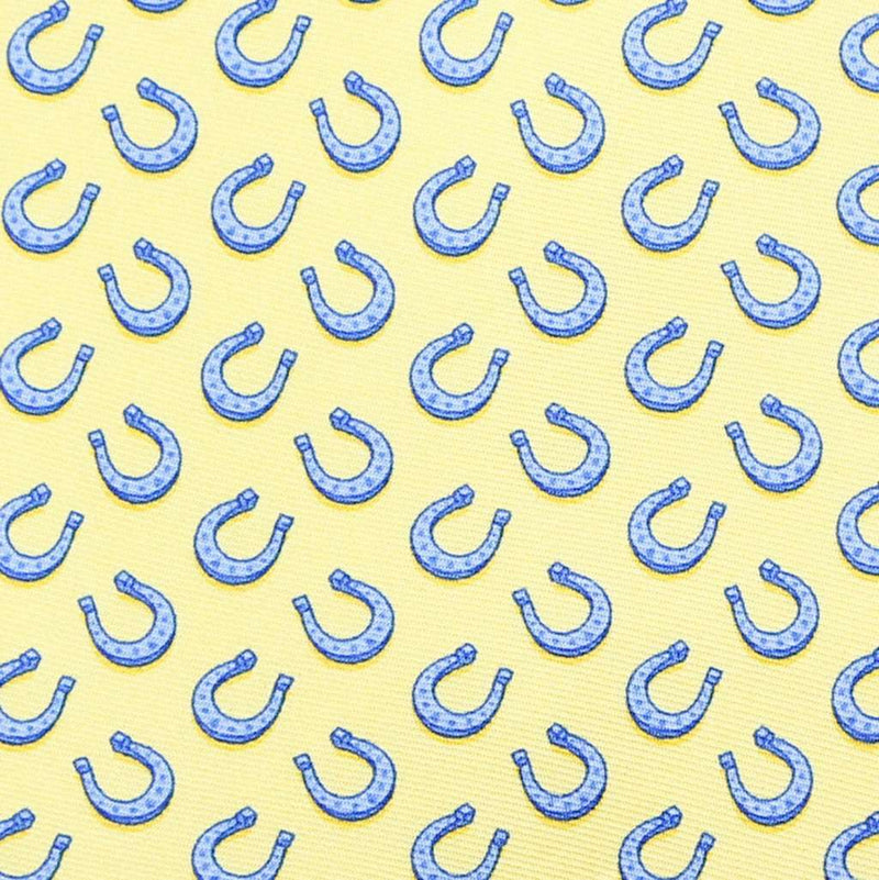 Horseshoe Heaven Neck Tie in Yellow by Bird Dog Bay - Country Club Prep