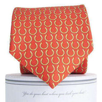 Horseshoe Tie in Salmon Red by Collared Greens - Country Club Prep