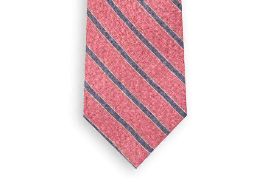 Hot Pink and Navy Linen Necktie by High Cotton - Country Club Prep
