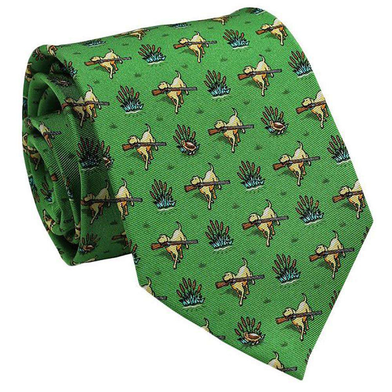 Lab Work Neck Tie in Lime by Bird Dog Bay - Country Club Prep