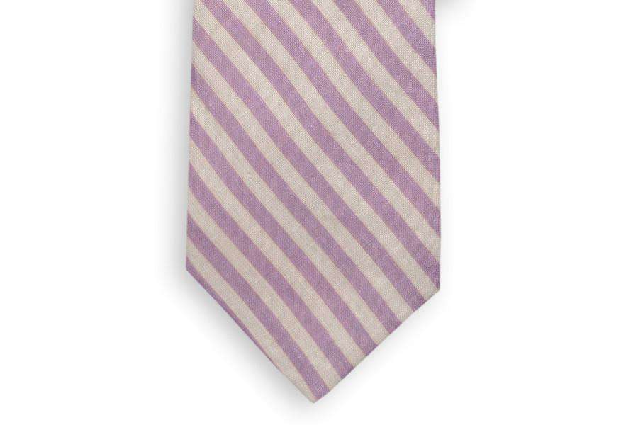 Lavender and White Linen Necktie by High Cotton - Country Club Prep