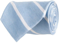 Linen Stripe Tie in Light Blue by Southern Proper - Country Club Prep