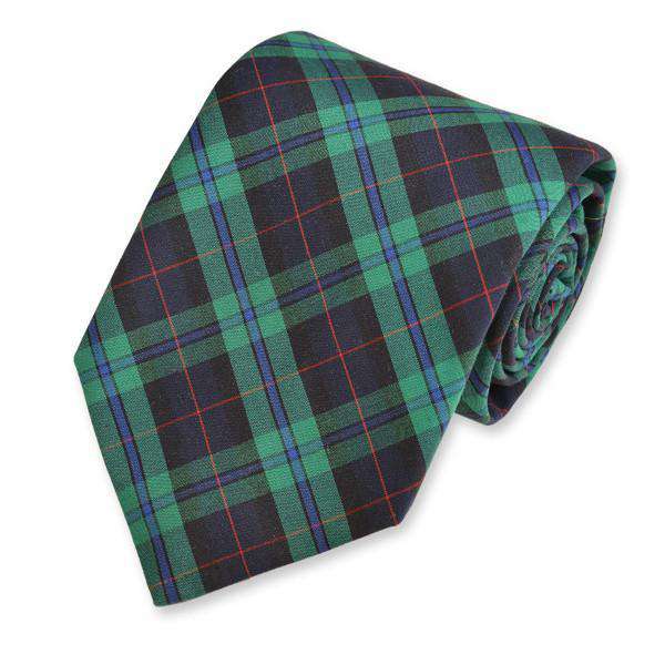 Macleod Neck Tie in Green and Navy Tartan by High Cotton - Country Club Prep