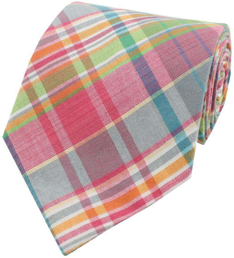 Madras Plaid Tie in Kiawah by Just Madras - Country Club Prep