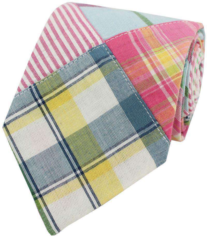 Madras Plaid Tie in Sea Island by Just Madras - Country Club Prep