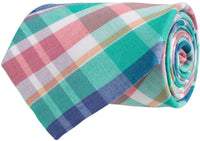 Madras Plaid Tie in Teal by Southern Proper - Country Club Prep