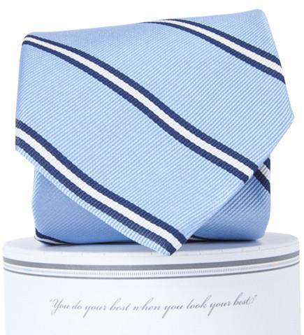 Martin Neck Tie in Carolina Blue and White by Collared Greens - Country Club Prep