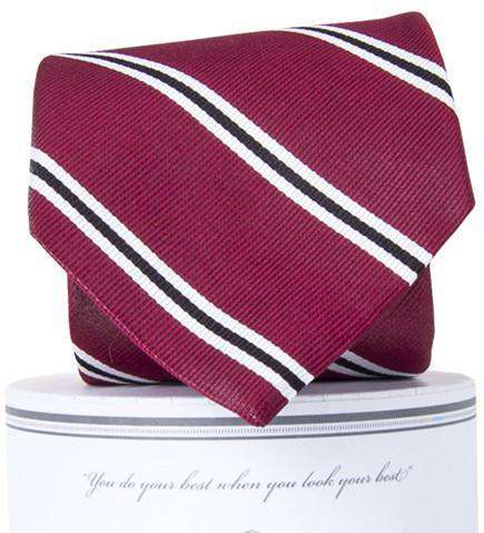 Martin Neck Tie in Garnet and Black by Collared Greens - Country Club Prep