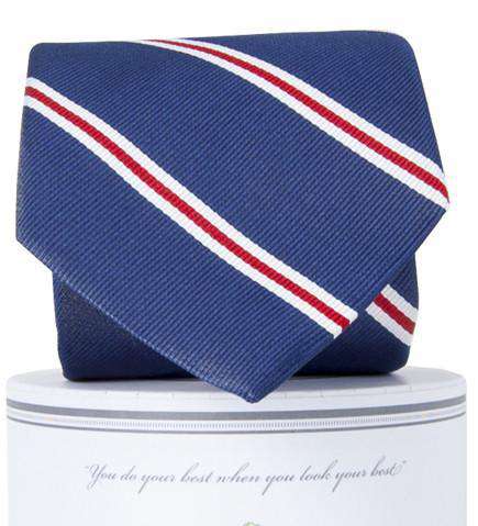 Martin Neck Tie in Navy and Red by Collared Greens - Country Club Prep