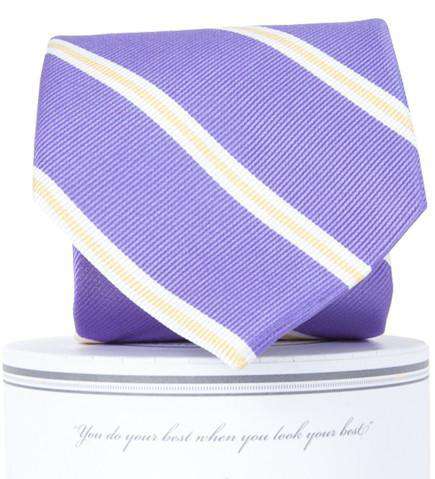 Martin Neck Tie in Purple and Gold by Collared Greens - Country Club Prep
