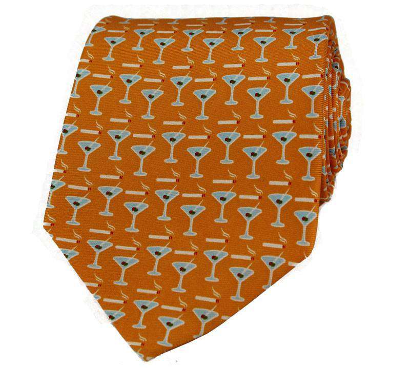 Martini Tie in Orange by Salmon Cove - Country Club Prep