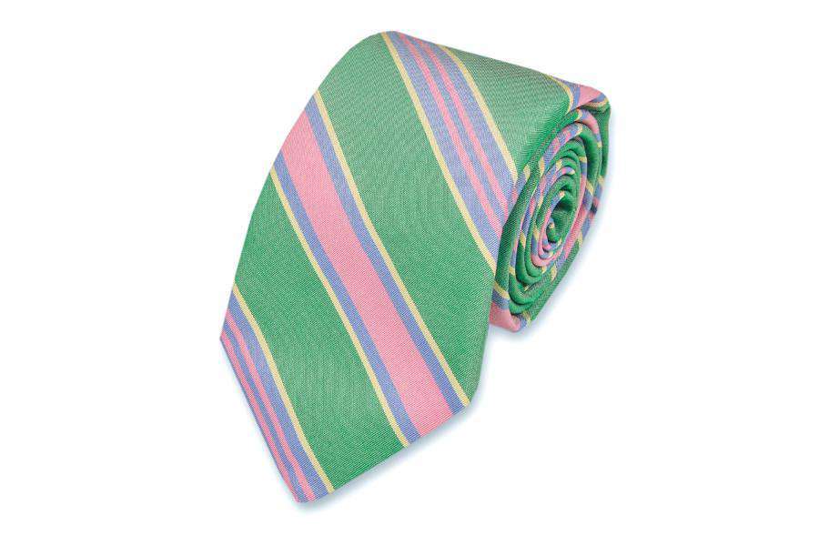 Maybank Stripe Necktie in Kelly by High Cotton - Country Club Prep