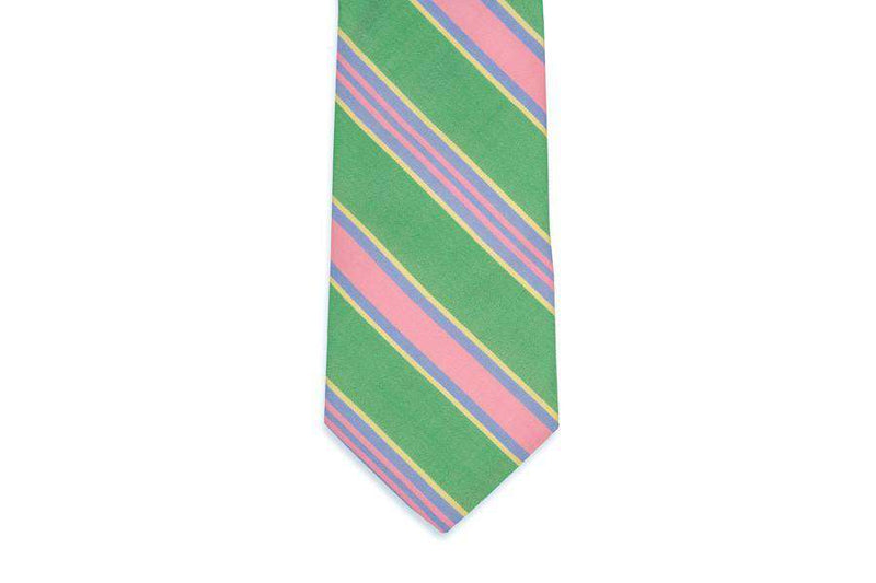 Maybank Stripe Necktie in Kelly by High Cotton - Country Club Prep