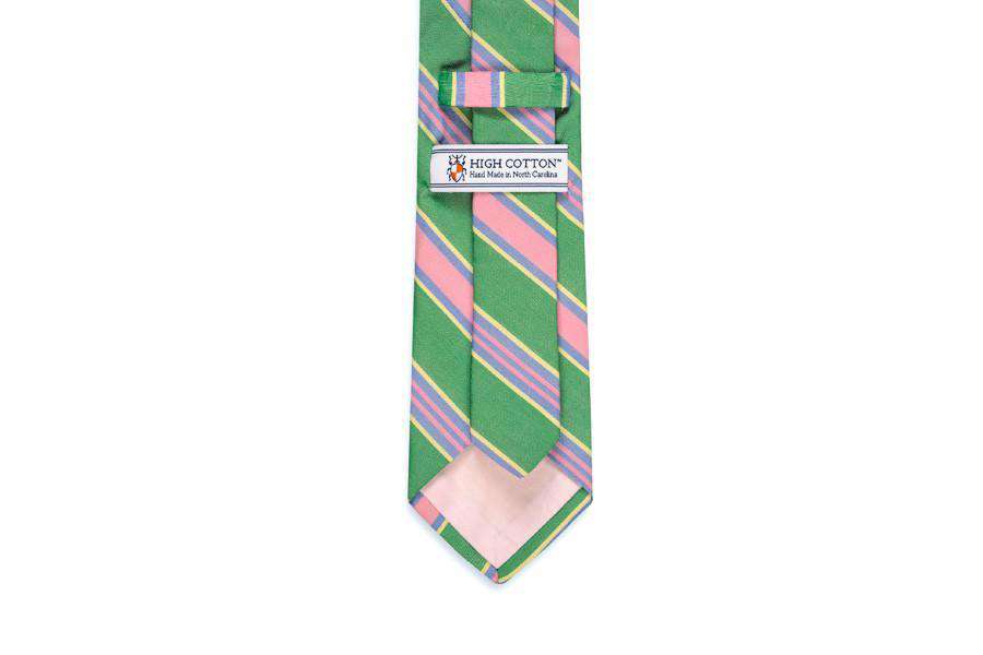Maybank Stripe Necktie in Kelly by High Cotton - Country Club Prep