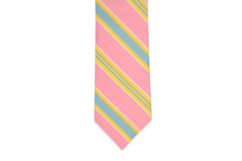 Maybank Stripe Necktie in Pink by High Cotton - Country Club Prep