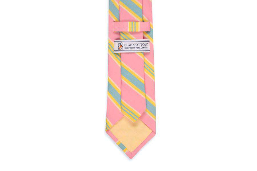 Maybank Stripe Necktie in Pink by High Cotton - Country Club Prep
