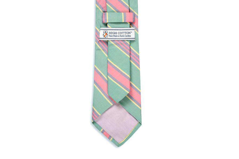 Maybank Stripe Necktie in Teal by High Cotton - Country Club Prep