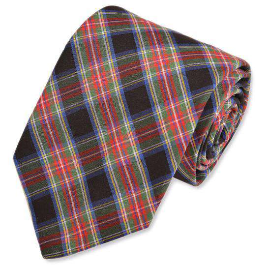 McMillan Tartan Necktie in Black Plaid by High Cotton - Country Club Prep