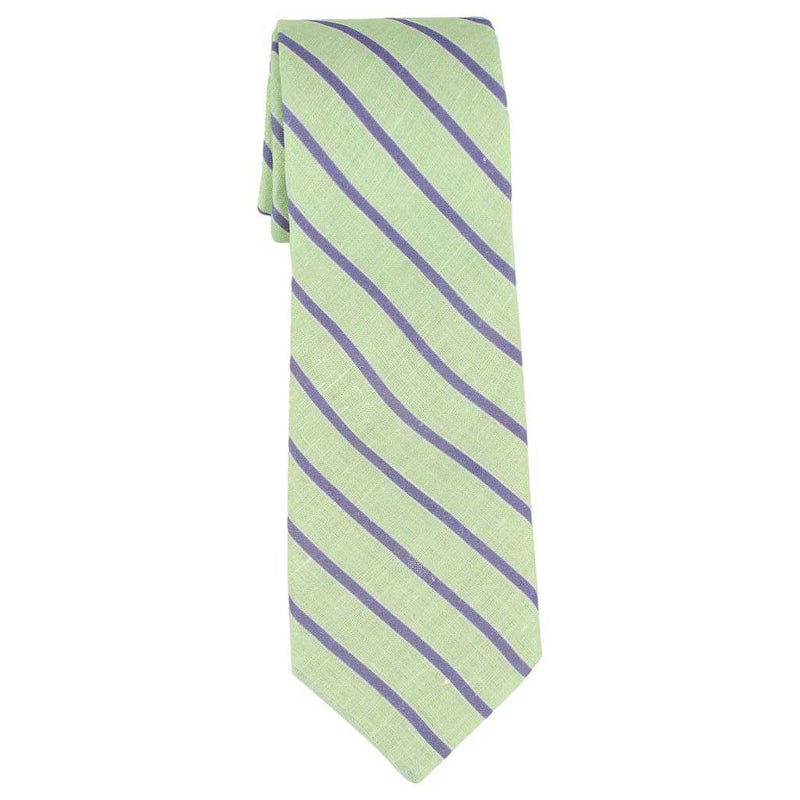 Mint and Periwinkle Linen Necktie by High Cotton - Country Club Prep