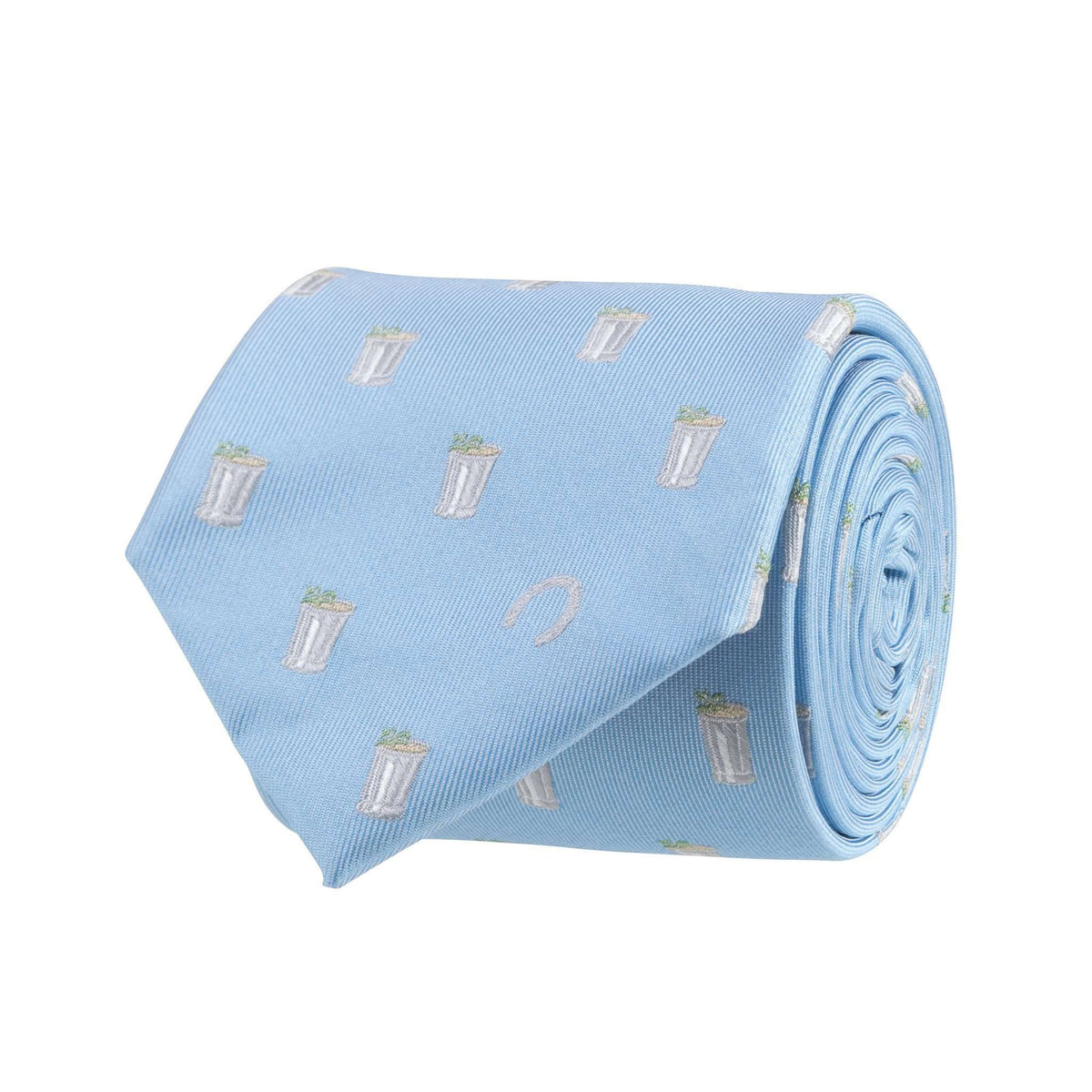 Mint Julep and Horse Shoe Tie in Light Blue by Southern Proper - Country Club Prep