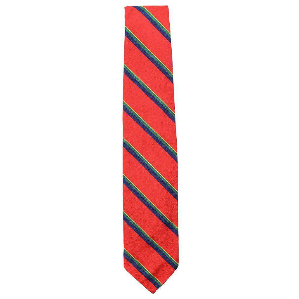 Mogador Neck Tie in Red with Double Stripes by Res Ipsa - Country Club Prep