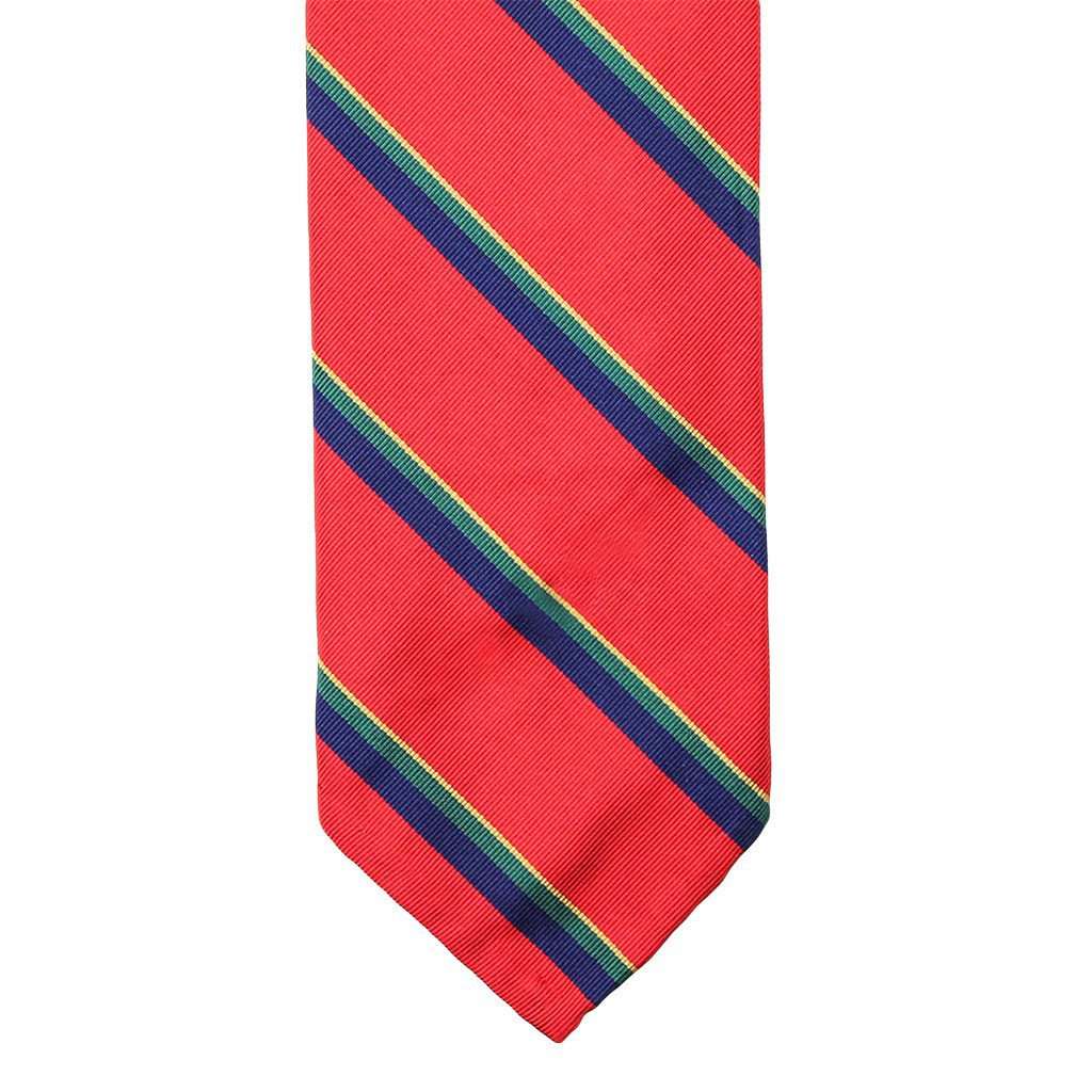 Mogador Neck Tie in Red with Double Stripes by Res Ipsa - Country Club Prep