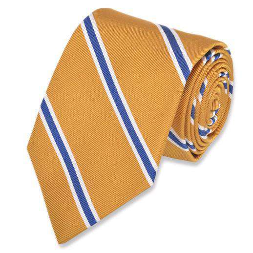Noble Stripe Necktie in Gold by High Cotton - Country Club Prep