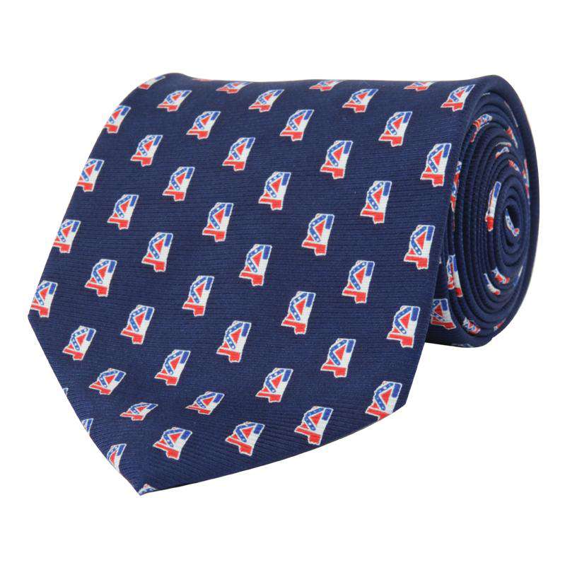 Ole Miss Traditional Tie in Navy by State Traditions and Southern Proper - Country Club Prep