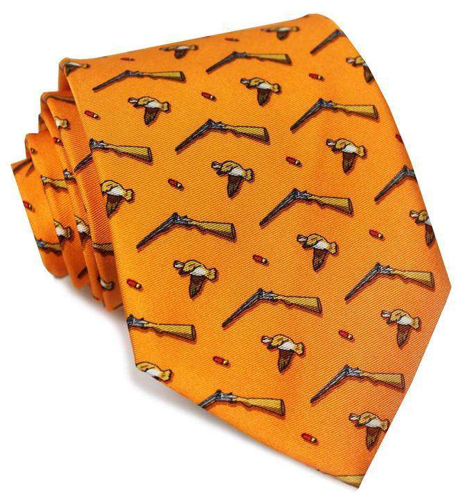 Open Season Tie in Orange by Bird Dog Bay - Country Club Prep