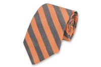 Orange and Navy Oxford Stripe Neck Tie by High Cotton - Country Club Prep