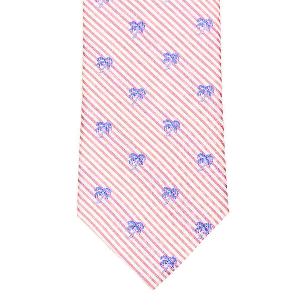 Palm Tree Seersucker Neck Tie in Pink Coral by Southern Tide - Country Club Prep