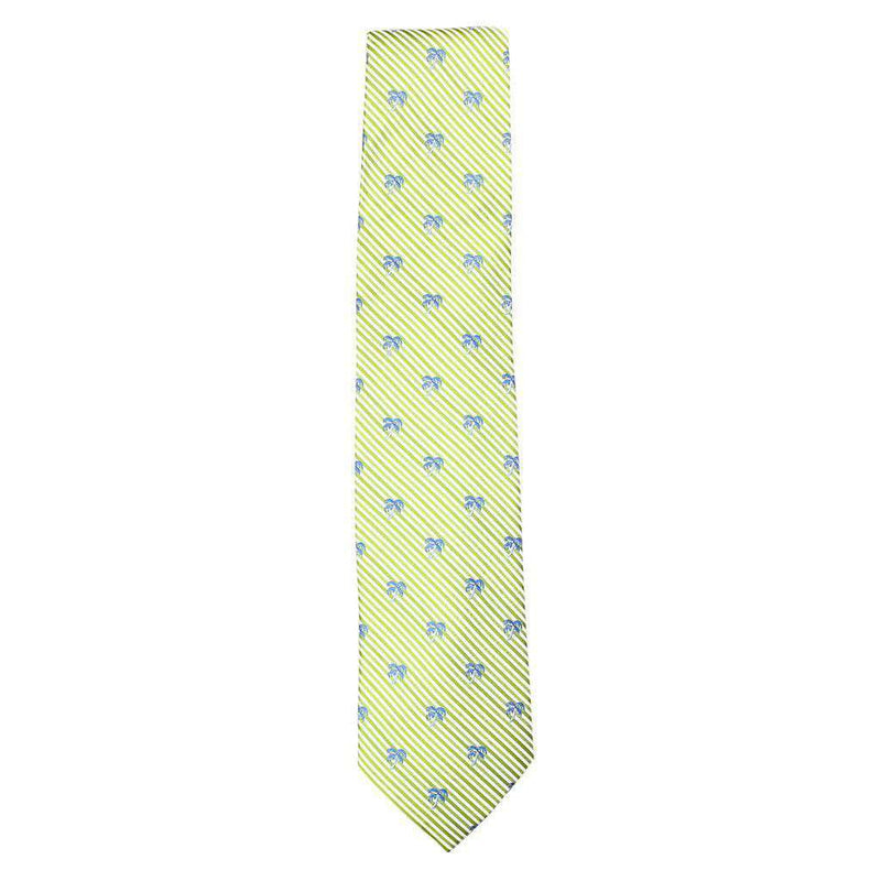 Palm Tree Seersucker Neck Tie in Summer Green by Southern Tide - Country Club Prep