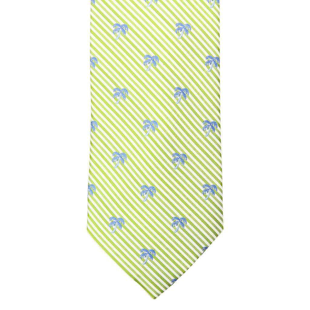 Palm Tree Seersucker Neck Tie in Summer Green by Southern Tide - Country Club Prep