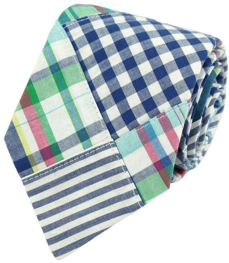 Patchwork Madras Tie in Osterville by Just Madras - Country Club Prep