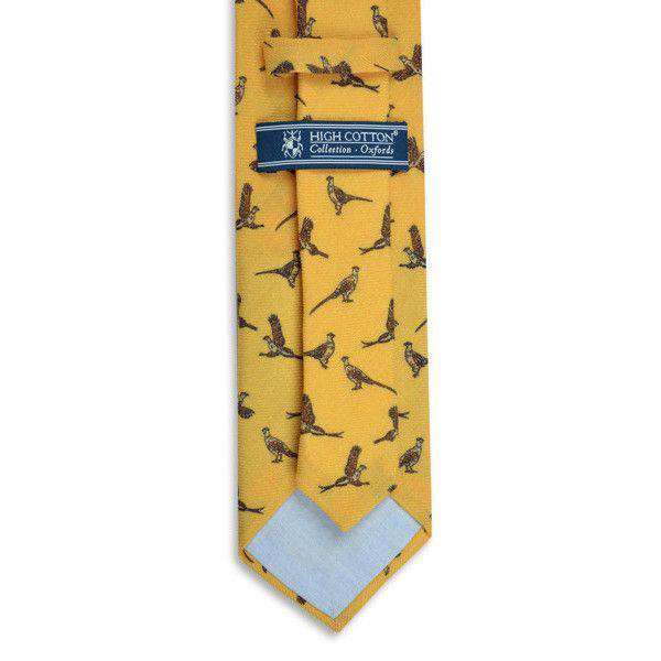 Pheasant Neck Tie in Gold by High Cotton - Country Club Prep