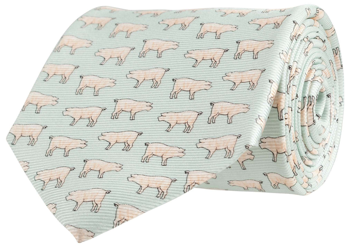 Pig Pickin' Tie in Mint by Southern Proper - Country Club Prep