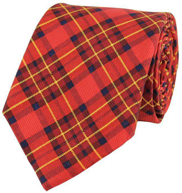 Plaid Tie in Red by Southern Proper - Country Club Prep