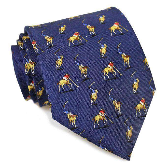 Polo Match Necktie in Navy by Bird Dog Bay - Country Club Prep