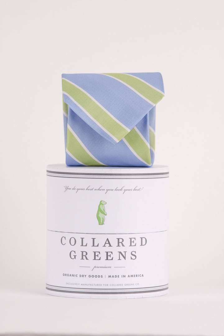 Poplar Tie in Blue/Green by Collared Greens - Country Club Prep