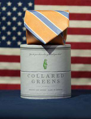 Poplar Tie in Orange/Blue by Collared Greens - Country Club Prep