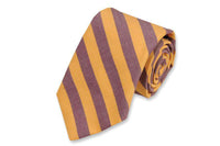 Purple and Gold Oxford Stripe Neck Tie by High Cotton - Country Club Prep