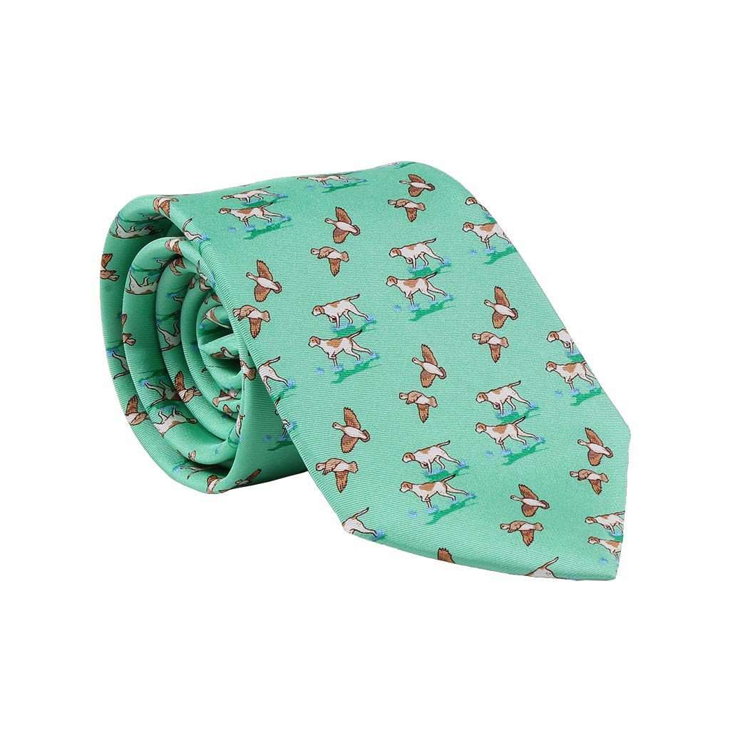 Quail Hunt Tie in Mint by Bird Dog Bay - Country Club Prep