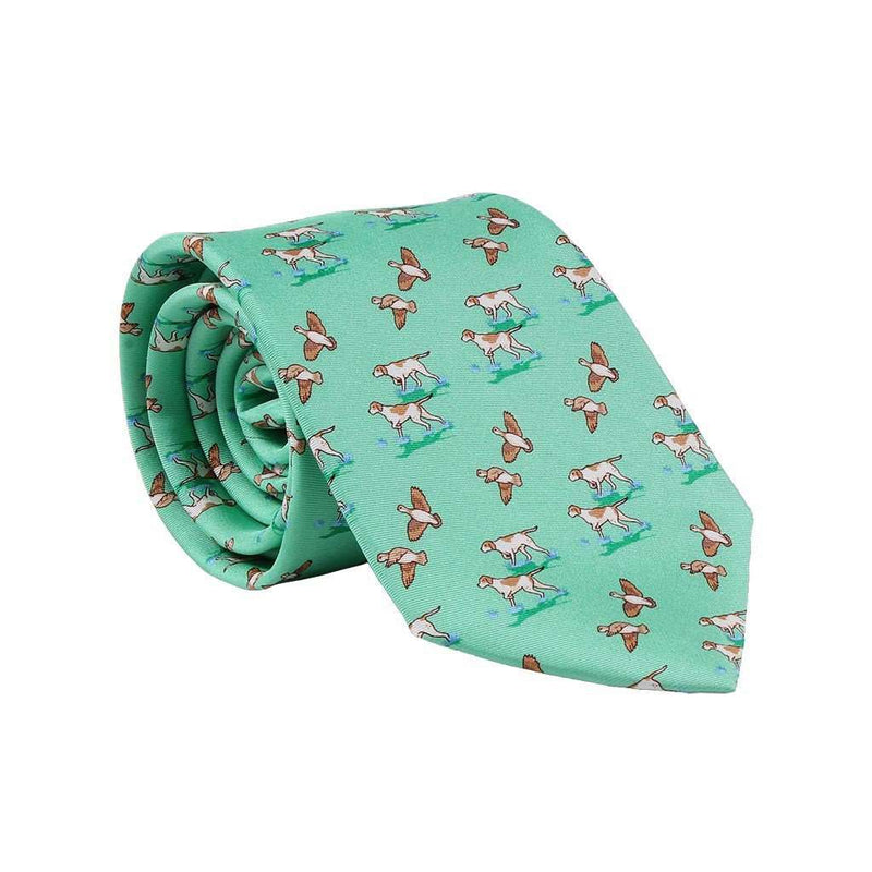 Quail Hunt Tie in Mint by Bird Dog Bay - Country Club Prep