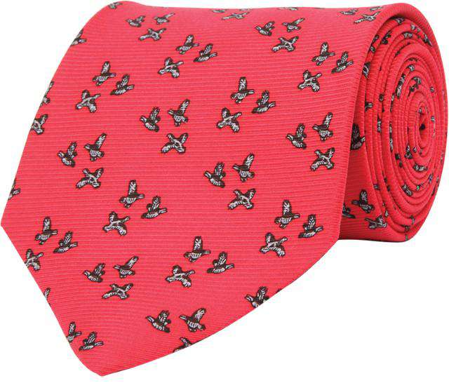Quail Trio Tie in Red by Southern Proper - Country Club Prep